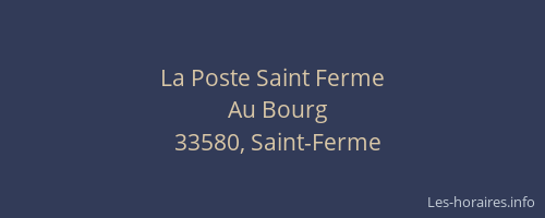 La Poste Saint Ferme