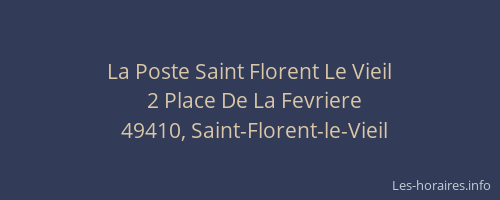 La Poste Saint Florent Le Vieil