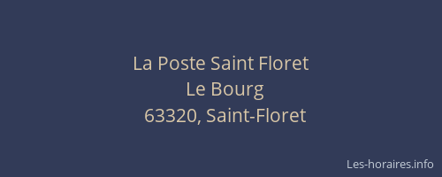 La Poste Saint Floret