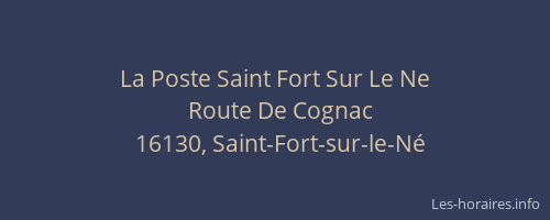 La Poste Saint Fort Sur Le Ne