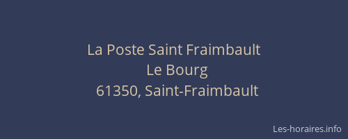 La Poste Saint Fraimbault