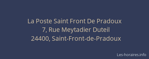 La Poste Saint Front De Pradoux