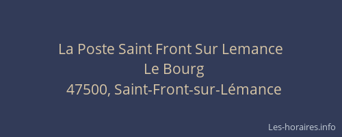 La Poste Saint Front Sur Lemance