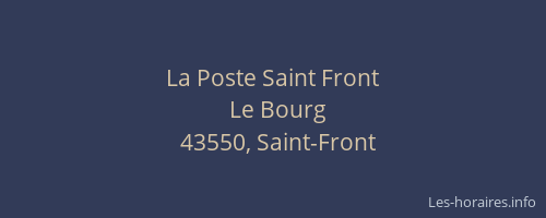 La Poste Saint Front