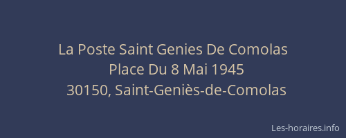 La Poste Saint Genies De Comolas
