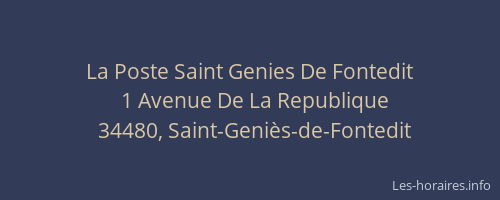 La Poste Saint Genies De Fontedit