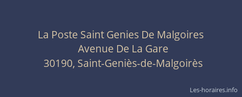 La Poste Saint Genies De Malgoires