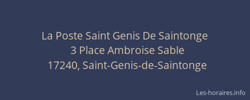 La Poste Saint Genis De Saintonge