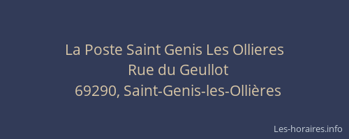 La Poste Saint Genis Les Ollieres