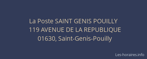 La Poste SAINT GENIS POUILLY
