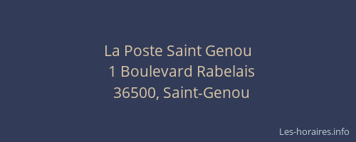La Poste Saint Genou