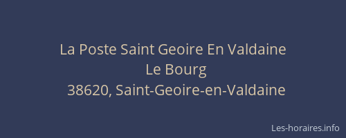 La Poste Saint Geoire En Valdaine