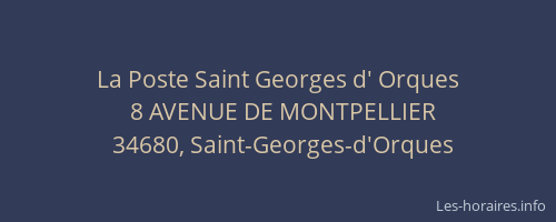 La Poste Saint Georges d' Orques