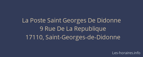 La Poste Saint Georges De Didonne