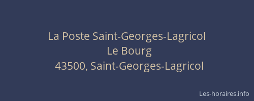 La Poste Saint-Georges-Lagricol