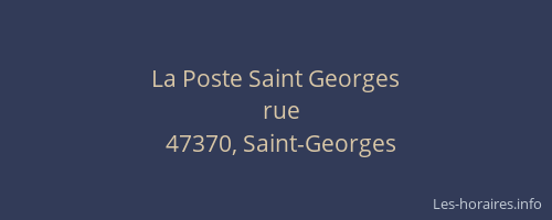 La Poste Saint Georges