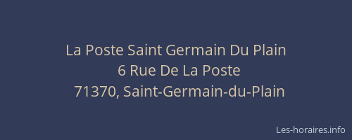 La Poste Saint Germain Du Plain