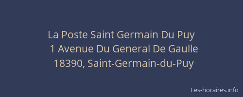 La Poste Saint Germain Du Puy