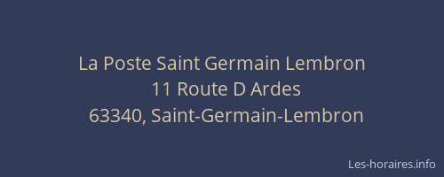 La Poste Saint Germain Lembron