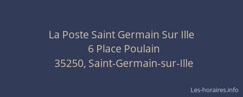 La Poste Saint Germain Sur Ille