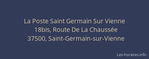 La Poste Saint Germain Sur Vienne