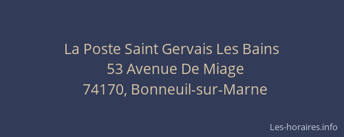 La Poste Saint Gervais Les Bains