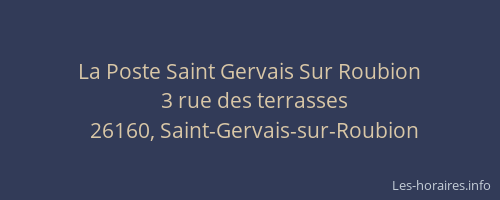 La Poste Saint Gervais Sur Roubion