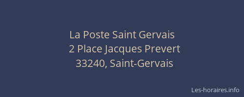 La Poste Saint Gervais