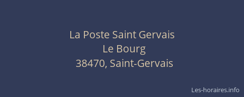 La Poste Saint Gervais