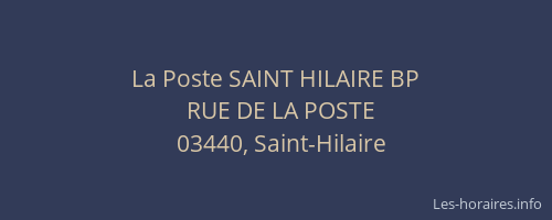 La Poste SAINT HILAIRE BP