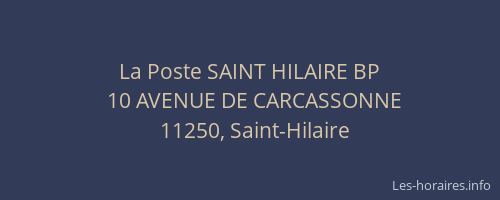 La Poste SAINT HILAIRE BP