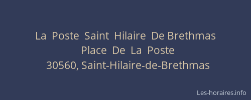 La  Poste  Saint  Hilaire  De Brethmas