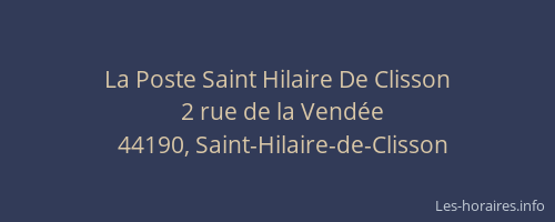 La Poste Saint Hilaire De Clisson