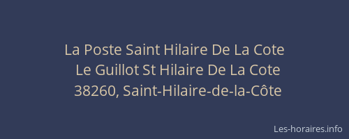 La Poste Saint Hilaire De La Cote