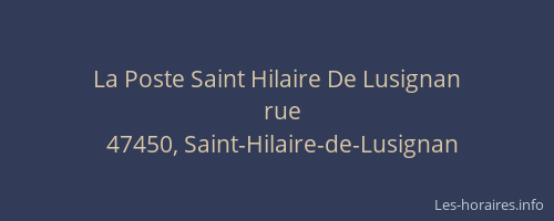 La Poste Saint Hilaire De Lusignan