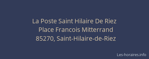 La Poste Saint Hilaire De Riez