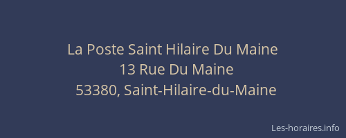 La Poste Saint Hilaire Du Maine