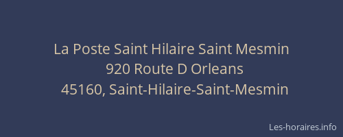 La Poste Saint Hilaire Saint Mesmin