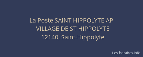 La Poste SAINT HIPPOLYTE AP