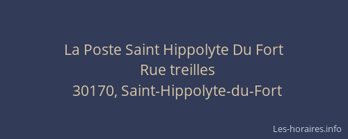 La Poste Saint Hippolyte Du Fort