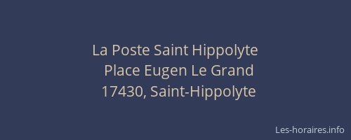La Poste Saint Hippolyte