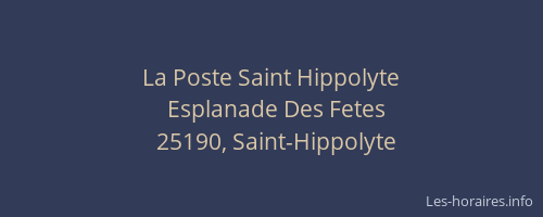La Poste Saint Hippolyte