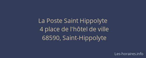 La Poste Saint Hippolyte