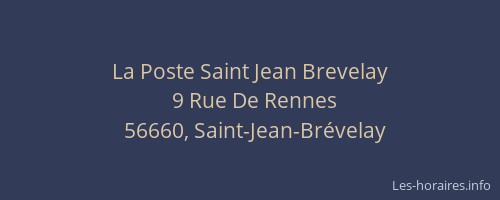 La Poste Saint Jean Brevelay