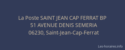 La Poste SAINT JEAN CAP FERRAT BP
