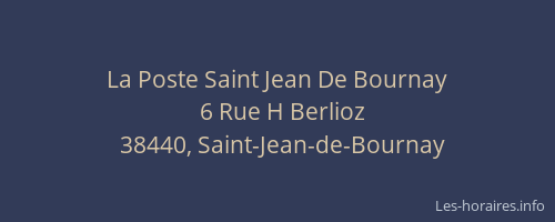 La Poste Saint Jean De Bournay