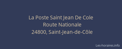 La Poste Saint Jean De Cole