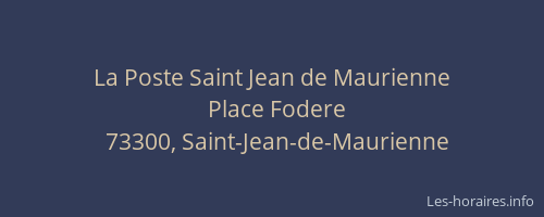 La Poste Saint Jean de Maurienne