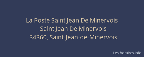 La Poste Saint Jean De Minervois