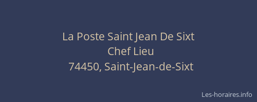 La Poste Saint Jean De Sixt